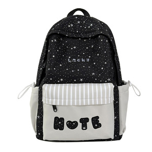 Mochila estilo coreano con bloques de color frescos, elegante y espaciosa para estudiantes de secundaria, preparatoria y universitarios. - Product Image 6