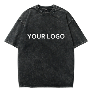 BL02 T-shirts pour hommes à manches courtes, Vintage, ample, délavé<span class=keywords><strong>s</strong></span> à l'acide, <span class=keywords><strong>taille</strong></span> Plus, avec Logo imprimé personnalisé, 100% coton, t-shirt oversize pour hommes - Product Image 3