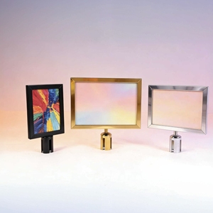 Poste <span class=keywords><strong>de</strong></span> señalización resistente con marco para póster A4 y 900 mm <span class=keywords><strong>de</strong></span> altura para <span class=keywords><strong>señales</strong></span> direccionales en fábricas o tiendas minoristas - Product Image 5