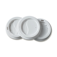 Couvercle de tasse à café recyclable 80mm 90mm plastique PS couvercle plat jetable anti-fuite papier tasse à café couvre pour boissons
