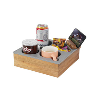 Support de tasse et plateau de rangement pour canapé en bambou écologique pour cuisine et salon - Product Image 1