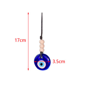 Perline di legno fatte a mano occhio turco ciondolo per auto appeso amuleto retrovisore per fortuna e protezione Matì Nazar regalo - Product Image 6