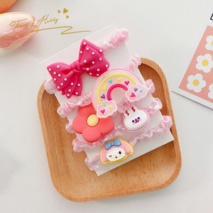 <span class=keywords><strong>Tracy</strong></span> y Herry 5 unids/set nuevo coreano encantador de dibujos animados Scrunchies para niñas flores accesorios para el pelo Pelo elástico - Product Image 5