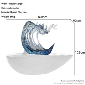 Escultura Artística Transparente con Diseño de Salpicaduras de Agua, Fabricada en China, para Vestíbulo de Hotel, Oficina de Ventas, Pasillo, Escalera - Product Image 4