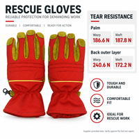 Gants de sauvetage pour pompiers, résistants aux flammes, aux coupures et aux abrasions, avec poignets allongés