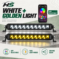 Barre lumineuse LED HSSH améliorée de 30 pouces 150W à une rangée avec contrôle par application et rétroéclairage RGB, faisceau de conduite tout-terrain pour camion 4x4