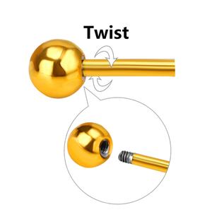 Balls Yellow Gold Color Piercing <b>Small</b> Round Ball Stud <b>Earrings</b> <b>for</b> <b>Women</b> Men Children Baby Girls Kids Jewelry - Product Image 2