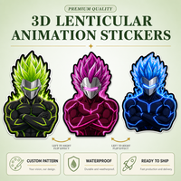 Pegatinas Holográficas de Dibujos Animados que Cambian de Color, Pegatinas 3D Dinámicas de Anime, Impermeables, de Material PET para Autos y Laptops