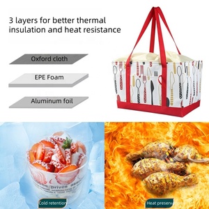 Sac fourre-tout pliable réutilisable de grande capacité Sac d'épicerie isotherme thermique non tissé avec motif de lettres - Product Image 3