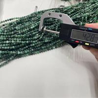 Manik-manik Batu Zamrud Zambia Alami 4mm 6mm, Untaian Bulat Asli untuk Gelang, Kalung, Anting (Grosir)