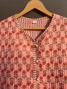 เสื้อกั๊ก100% คอวีลายดอกไม้สไตล์วินเทจของผู้หญิงแจ็คเก็ตแขนกุดสำหรับผู้หญิงเสื้อกั๊กลำลองทุกฤดู - Product Image 2