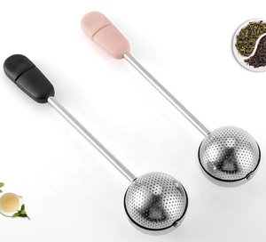 Infusor de Té en Forma de Bola Giratoria WELAND, Mango Largo, Acero Inoxidable, Infusor de Té en Forma Redonda Única para Té de Hojas Sueltas, Harina - Product Image 3