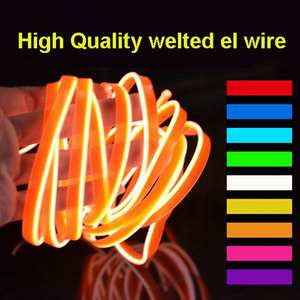 Découpable plat <span class=keywords><strong>EL</strong></span> fil lumière froide voiture 12v Auto accessoires flexible néon lueur led décoration intérieure - Product Image 5