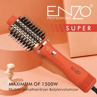 Sèche-cheveux et lisseur 2-en-1 professionnel ENZO OEM, brosse coiffante électrique à air chaud pour usage domestique