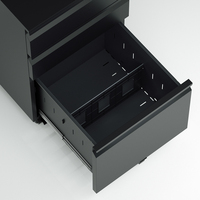 Armoire de classement mobile moderne en acier à 3 tiroirs avec piédestal métallique personnalisé, rangement de bureau et roulettes pour utilisation sous le bureau ou à l'école