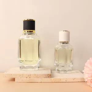 Sang Trọng 50Ml 100Ml Chùa Hình Dạng Rỗng Trong Suốt Uốn Nước Hoa Hàng Đầu Bao Bì Chai Thủy Tinh