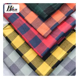New design cheap ready goods Cotton Polyester Fabric for Garment Dyed Plaid Check Flannel Woven Plain YARN DYED fabric