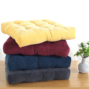 Thickened Seat <b>Cushion</b> Corduroy Plush Solid Color Medium Firmness Lumbar Support For Office Chair Tatami Mat Students - Product Image 3
