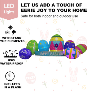 Decoraciones Inflables de Pascua para Exteriores, Resistentes al Agua IP44, con Luces LED de 8 Pies, Huevos Iluminados para el Hogar, Hotel, Jardín, Césped y Fiestas - Product Image 5