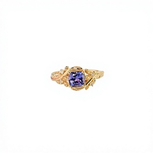 Bague de fiançailles et de mariage en Tanzanite naturelle taille coussin 1,05 carat, argent sterling 925, or massif 14 carats, bijoux de luxe OEM ODM - Product Image 1