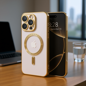 Étui transparent magnétique chromé de qualité supérieure avec protection de l'appareil photo pour iPhone 16 Pro Max - Product Image 2