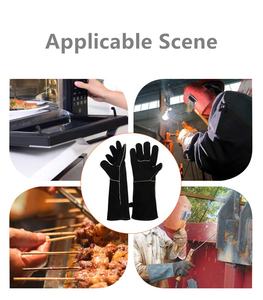 قفازات عمل للحام عازلة للحرارة للرجال مصنوعة من جلد البقر المنقسم قفازات حماية العمال من الحرارة Guantes De - Product Image 6