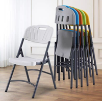 Chaise pliante en plastique HDPE de qualité alimentaire avec structure en acier, chaise de banquet, chaise d'extérieur pour mariage, fête, restauration, événement, jardin, lieu de réception