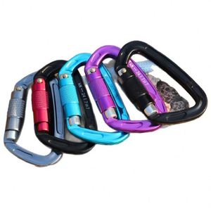 Metal Aviation Aluminum D Shape Climbing Carabiner <b>Hook</b> Clip Light Weight Auto Locking Mountaineering Camping Safety Buckle - Product Image 4