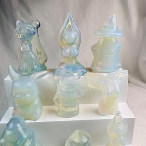 Figuras de Pokémon de cristal de ópalo blanco, esculturas de Pokemon de cristal tallado de <span class=keywords><strong>Monster</strong></span> Pikachu, venta al por mayor - Product Image 6