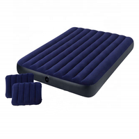 Matelas gonflable de lit d'air de double taille avec deux oreillers