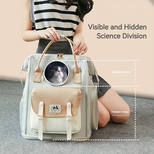 Evcil Hayvan Sırt Çantası Taşıyıcı İpli Kapatma Kare Şekilli Çok Açılır Nefes Alabilen PVC+Oxford Kumaş 1.32KG Hafif Küçük Köpekler - Product Image 2