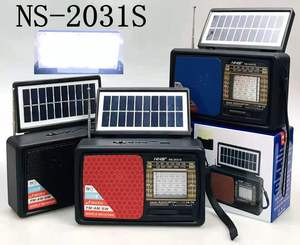 NS-2031S AM FM SW 1-6 8 Băng Tần Năng Lượng Mặt Trời Đài Phát Thanh Với Không Dây BT Loa, USB TF <span class=keywords><strong>Card</strong></span> Player Với 1200MAH Pin Sạc - Product Image 1