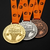 Médailles de basket-ball en métal premium 3D en relief avec design étoile et cercle, or, argent, bronze pour les ligues et les tournois