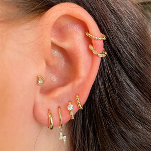 Pendientes de aro Huggie de circonitas cúbicas de plata 925 chapados en oro, joyería de moda, 1 unidad, RINNTIN, 1 unidad - Product Image 4