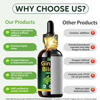 Lenm 60ml Veganes Natürliches Ginkgo Biloba Blattextrakt Nahrungsergänzungsmittel Gehirn- & Konzentrationsunterstützung Ginkgo Biloba Flüssige Tropfen für Männer & Frauen