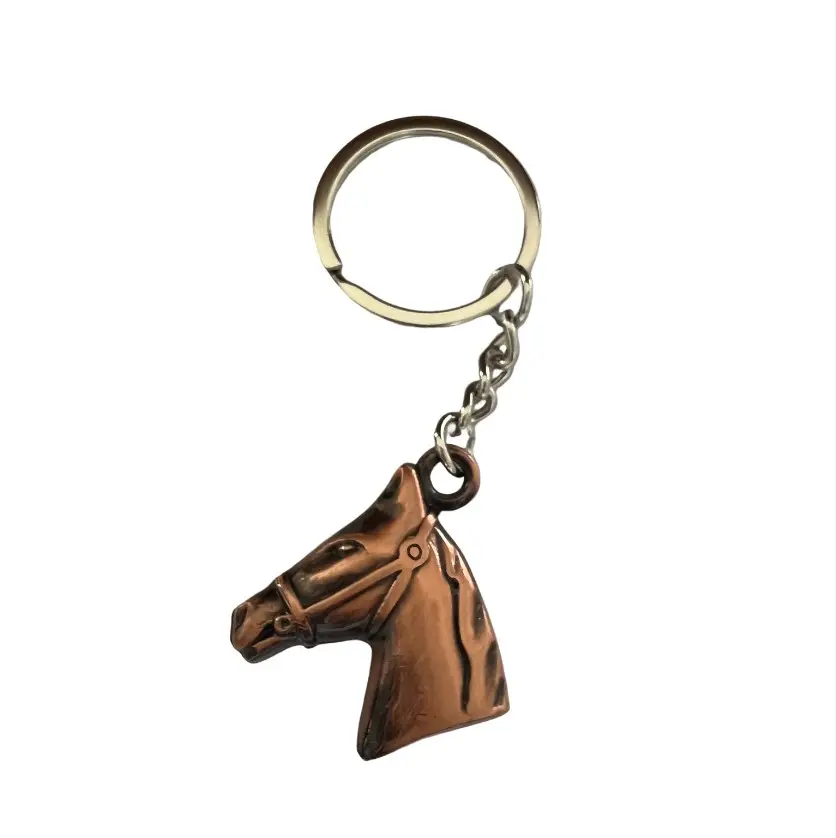 Vintage Rose Gold Look Horse Head Key Ring For Men Women Personalized Horse Keychain Key Ring Jewelry