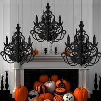 Nouvelle Conception Nicro : Porte-bougie Crâne 3D, Ornement Suspendu Maison Hantée, Décoration de Plafond en Papier pour Fête d'Halloween