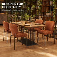 Tables et chaises de restaurant, ensemble rectangulaire en bois avec huit sièges pour restauration rapide, bar sportif, aire de restauration et cantine