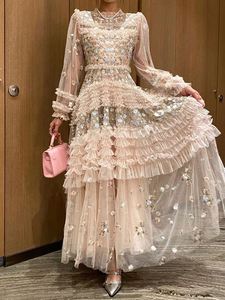 Bettergirl dolce Cross-border maglia ricamata abito lungo per banchetti abiti da festa Casual eleganti da donna Sexy - Product Image 4