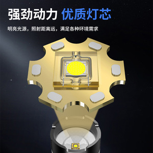 Aluminum Alloy Flashlight Rechargeable Led Zoomable Outdoor Portable Light With <b>Dimmer</b> Feature - Product Image 2