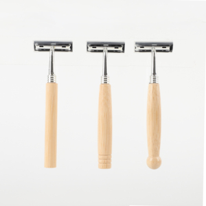 Eco-Friendly Biodegradable Custom Premium Twin Blade Stainless Steel Ready Stock Natural Bamboo <strong>Razor</strong> for Men - Product Image 1