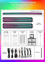 Kit d'éclairage d'ambiance dynamique en cristal style OEM pour Honda CRV 2023-2026 - Accessoires de mise à niveau de l'éclairage LED intérieur de voiture