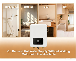 Chauffe-eau instantané sans réservoir à écran tactile pour douche, 3,5-7,5 kW, alimentation en eau chaude centralisée multipoints, puissance réglable (5 - Product Image 6