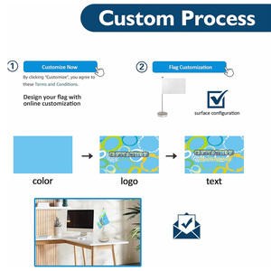 Настольный флаг на подставке, набор для рабочего стола, высококачественный флагшток из металла/пластика, офисные флаги-баннеры - Product Image 4