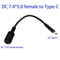 Convertisseur de charge PD Dc 7.4*5.0 femelle vers câble d'alimentation type-c 5A pour adaptateur d'interface d'alimentation pour ordinateur portable