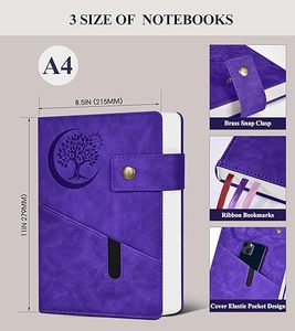 Diario de 365 páginas con líneas gruesas, adecuado tanto para hombres como para mujeres, diario de cuero de gran tamaño A4, ideal para el trabajo - Product Image 2