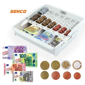 Simulation Jouet Papier Euro Enfant Cash Box Prop Monnaie Argent Plateau Caisse Enregistreuse Caisse Organisateur Argent Boîte De Rangement Monnaie Plateau Jouet