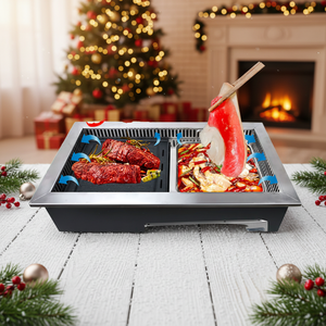 Parrilla Eléctrica Comercial sin Humo, Control Táctil, Acero Inoxidable, Mesa Coreana para Barbacoa <span class=keywords><strong>Yakiniku</strong></span>, Fácil de Montar y Limpiar - Product Image 2