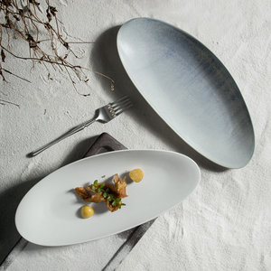 DXC Smart Series <span class=keywords><strong>Assiette</strong></span> de service en céramique de style moderne irrégulière jetable pour fêtes Dim Sum - Product Image 1