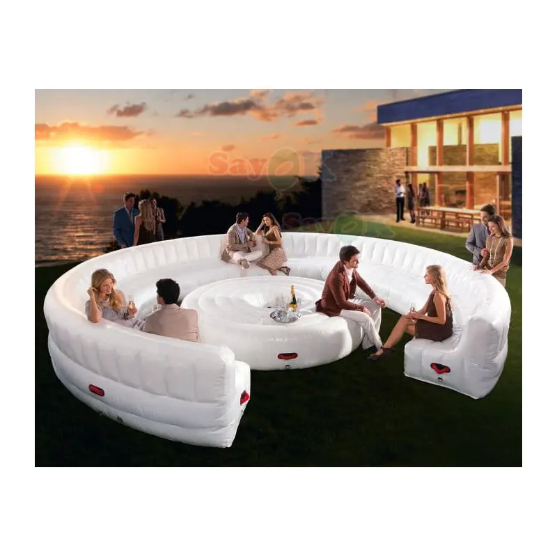 Luftdichte Sofa möbel für Party, aufblasbares rundes Sofa mit Tisch, Halbkreises, Fabrik heißer Verkauf